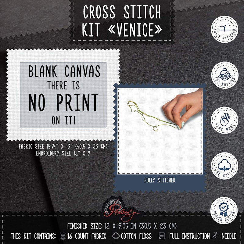 Povitrulya Counted Cross Stitch Kit for Adults 'Venice' - Image 4